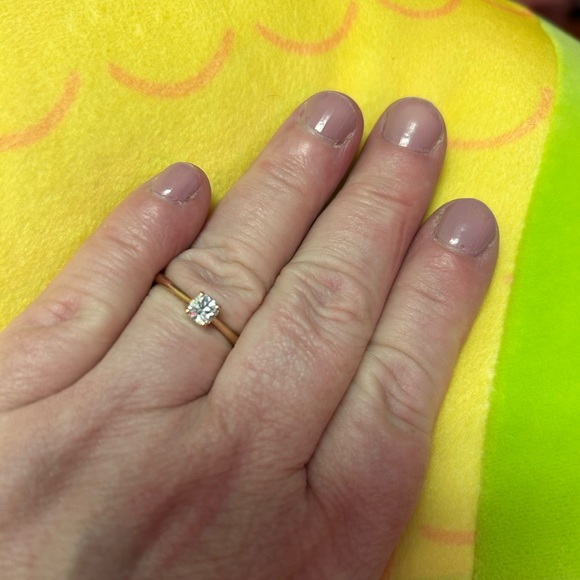 14k rose gold and diamond ring. Half carat lab diamond. Size 9 - Picture 1 of 5